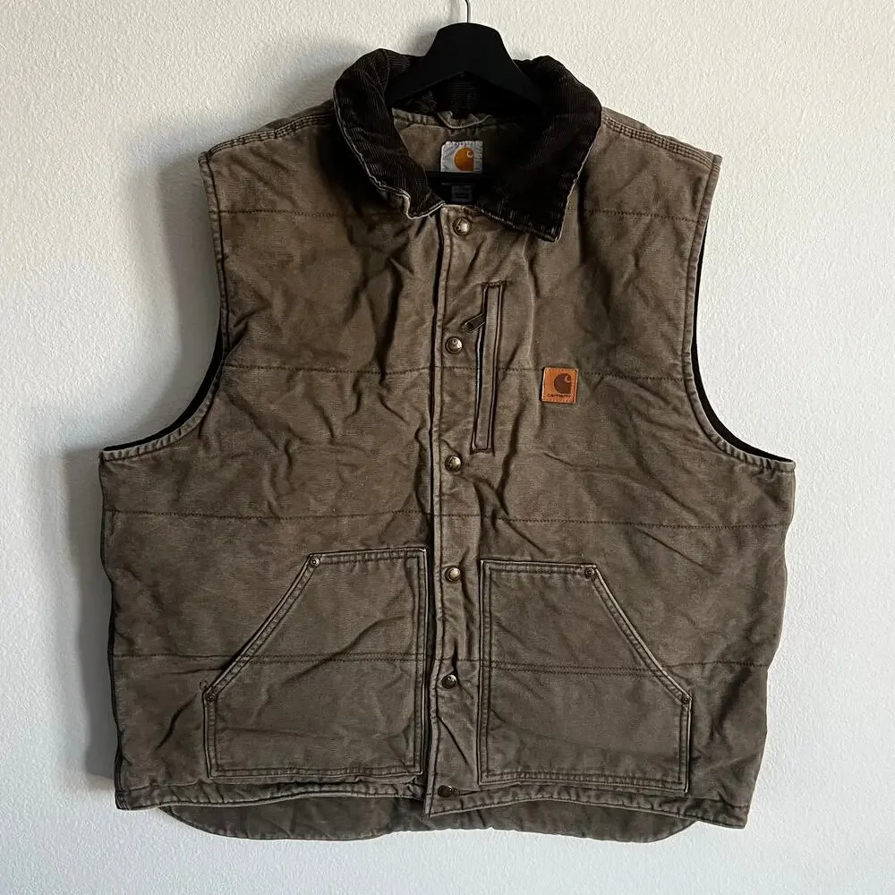 Carhartt brown work wear vest